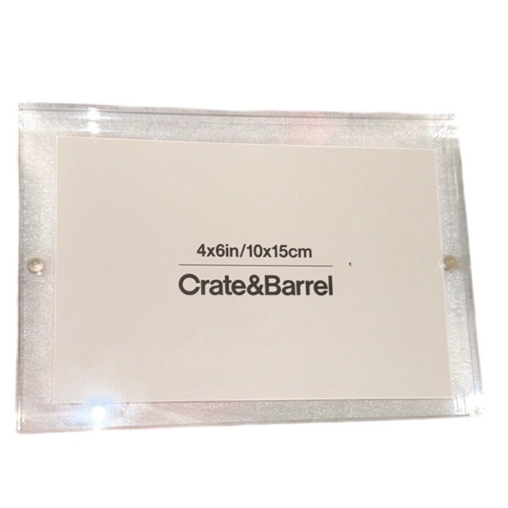 Crate‎ & Barrel Acrylic Photo Frame 4x6 Tabletop Clear Picture Display New